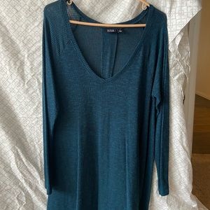 a.n.a. Brand, long sleeve long shirt, dark teal, size XL